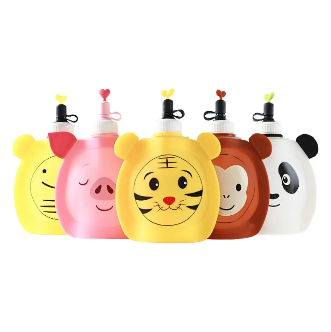 

2020 Kids Cartoon Pattern Kettle Water Bag Collapsible Silicone Water Bottle, As the picture shown