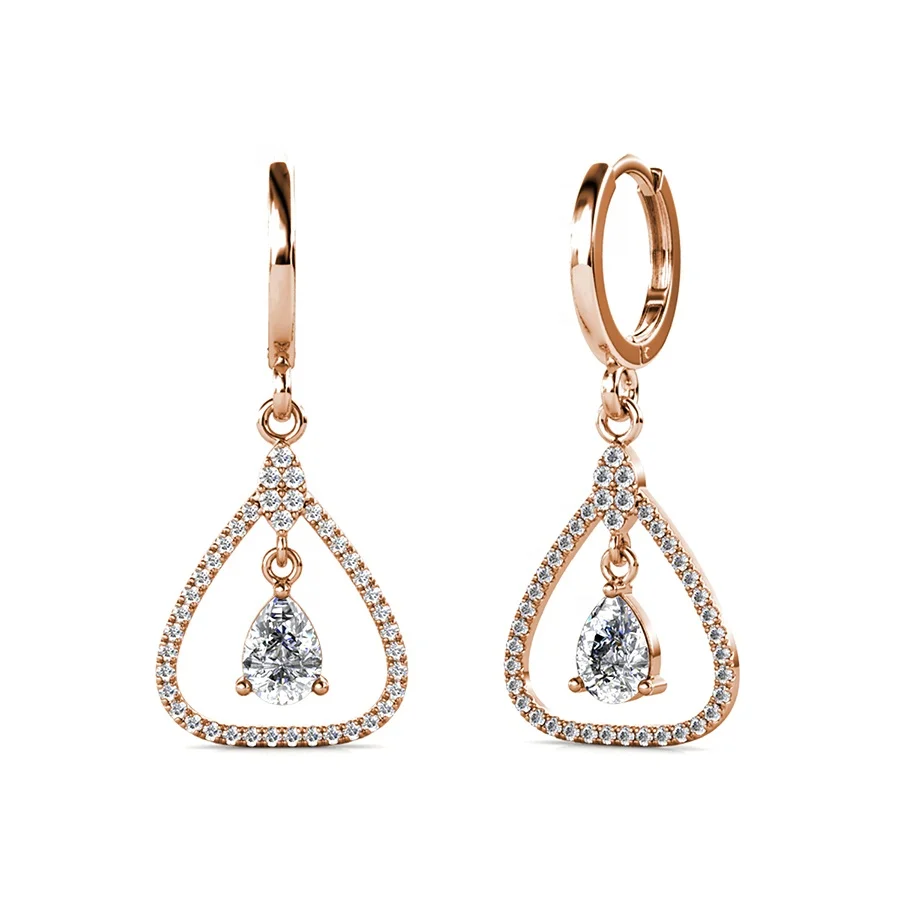 

Destiny Jewellery 2021 New Premium 3A Zircon Geometric Jewelry Huggie Hoop Triangle Dangle Drop Antique Statement Earrings