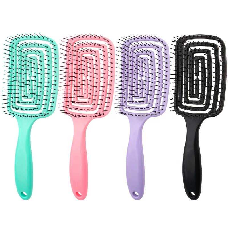 

Scalp massage hairdressing brush rubber spary paint large curved comb hollow arc mosquito repellent comb