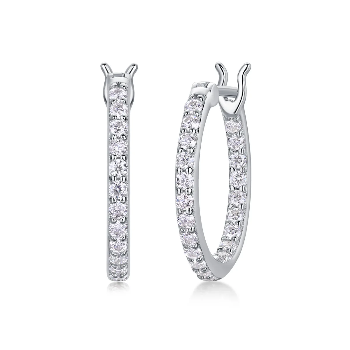 Wholesale 19mm Moissanite Earrings 925 Sterling Silver  Women Moissanite Jewelry Moissanite huggies Earrings