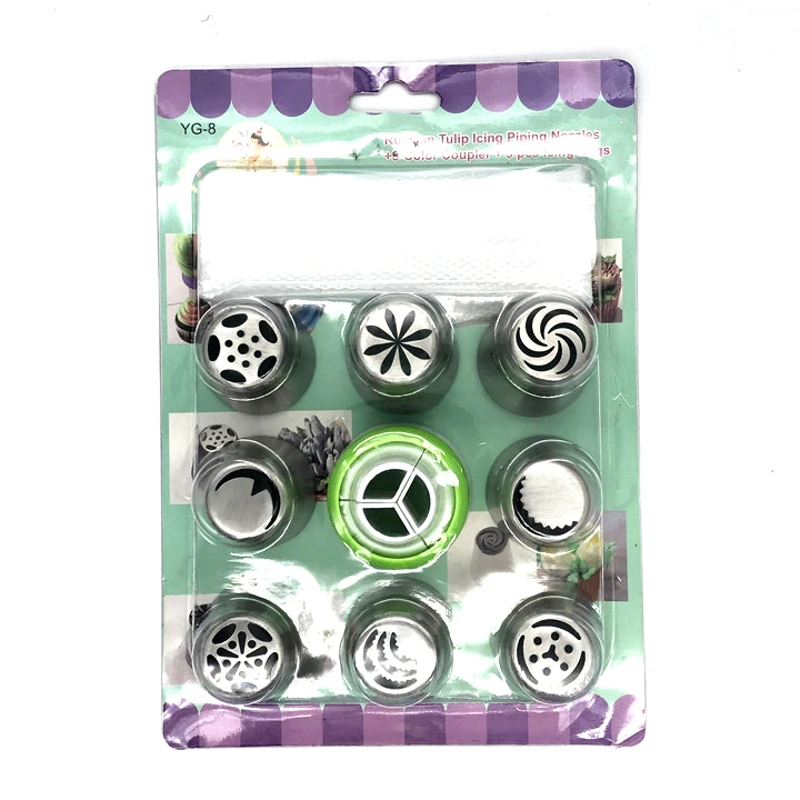 

10pcs High Quality OEM Large Size Kitchen Accessories 304 Stainless Steel Russian Piping Tip Sets