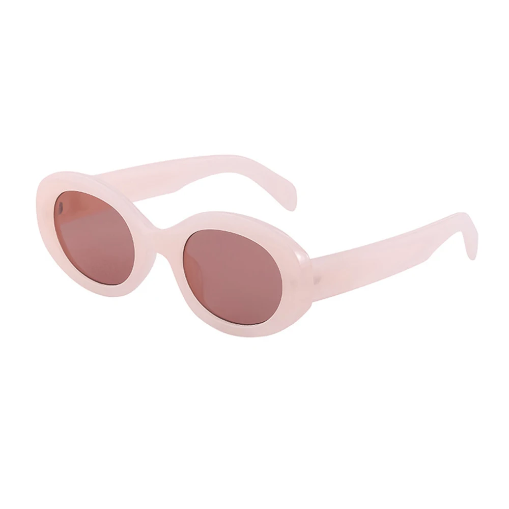 

STORY LM3948 Trendy Hot Pink Small Oval Sunglasses Women Men Luxury Brand Design 90s Jelly Frame Shades Unisex Custom Sunglasses