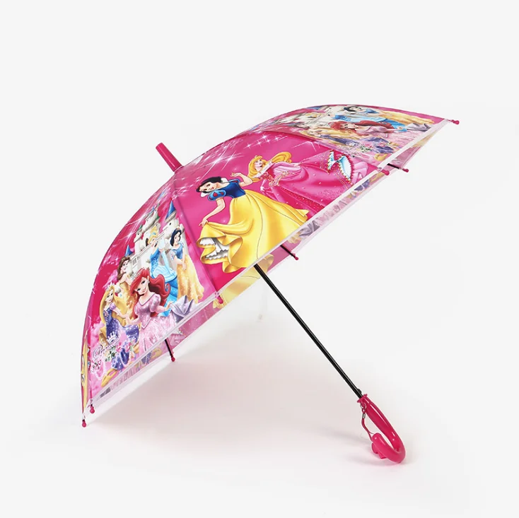 

POE material full color printed cartoon kids umbrella, auto open children umbrella princess, Customized color