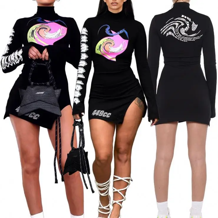 

Best Seller 2021 Ladies Winter Long Sleeve Crew Neck Clothing Sexy Dresses Women Lady Elegant Casual Dress