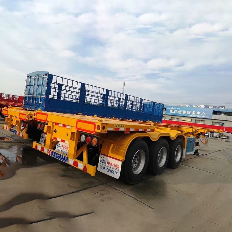 中国供应商集装箱卡车拖车 40 英尺 20 英尺集装箱底盘半挂车 3 轴