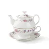 Grace rose bone tea pot cup set custom logo teapot and cup set for one