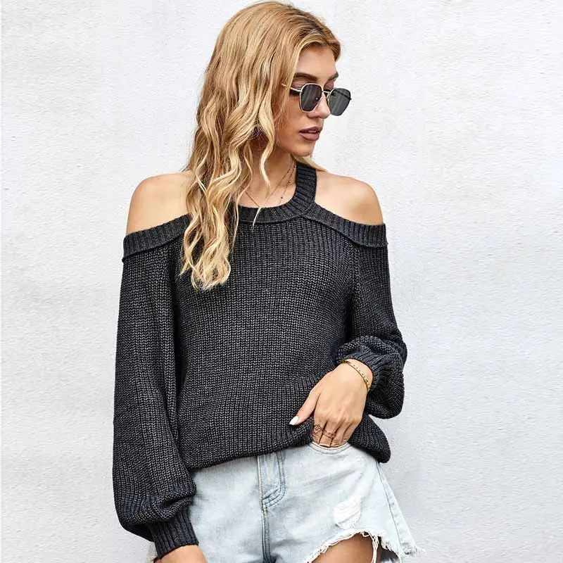 

Manufacturer OEM High Quality Fashion Women Sexy Off The Shoulder Knit Designer Sweater, Accept customized sexy sweater