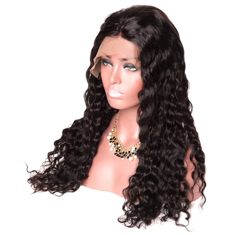 

hd lace wig cambodian hair vendors transparent lace closure 100%human hair lace wig, Black