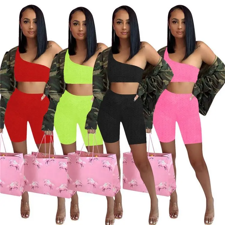 

OSINA Hot Onsale Sleeveless Short Pants 2 Piece insiemi delle donne 2021 woman casual two piece pants set