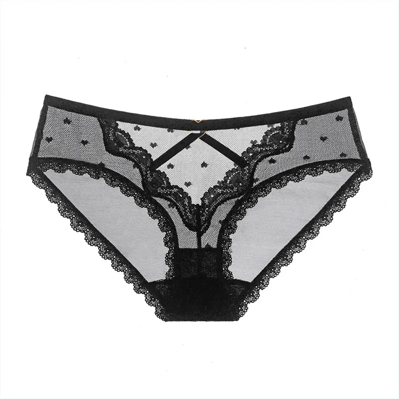 

Amazon hot selling lace printing heart-shaped transparent mesh sexy underwear, 14kinds
