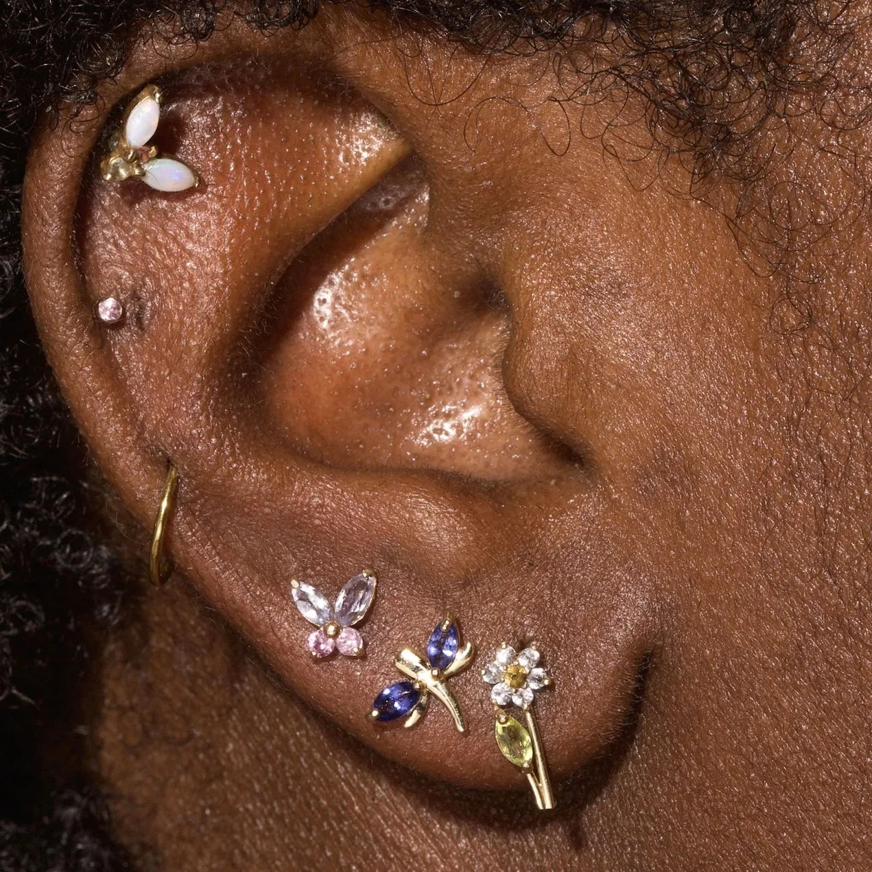 

Minimal delicate 925 sterling silver jewelry cute lovely small flowers orchard daffodil cz stud earring 925, Picture
