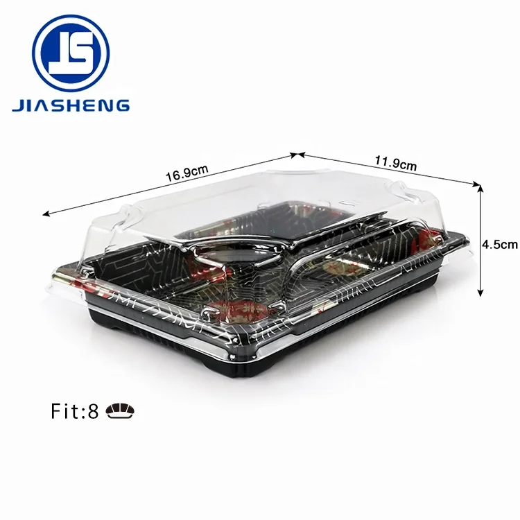 

Wholesale Disposable TakeAway Plastic Sushi Box With Clear Lid