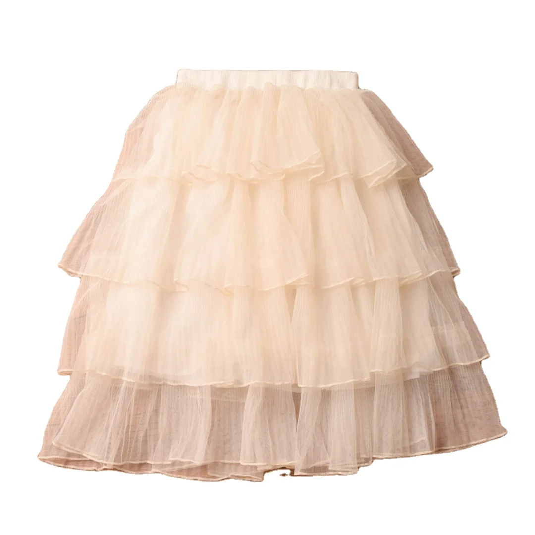 

All matching kids tiered skirts girls' casual dress children summer yarn dresses, As picture