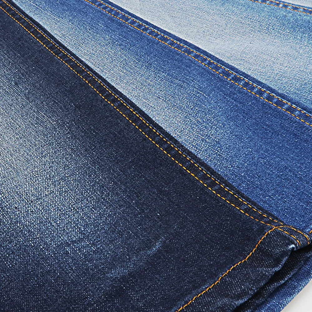 热卖repreve再生聚弹力牛仔面料面料植绒机车牛仔