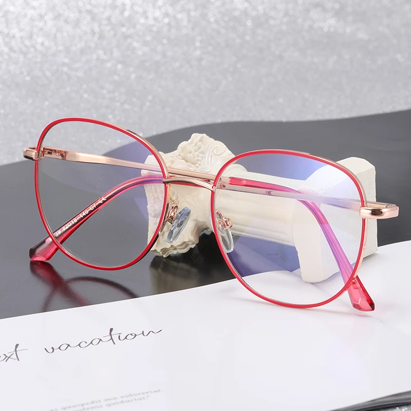 

MS 95939 New Women's Metal Anti Blue Light Glasses Frame Myopia Glasses Frame Optical Fashion Computer Eyeglasses