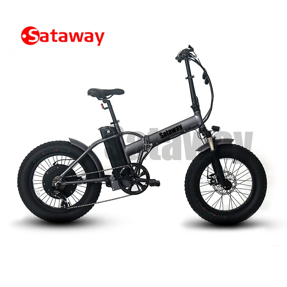 

Sataway high quality 20 inches 1000W e foldable fat tire folding electric bicycle bike/e bike in stock, Black ...customizable