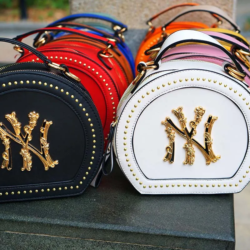 

Wholesale Fashion Crossbody White NY Purse Bags Women Handbags Ladies Single Shoulder Round NY Handbags, Customizable