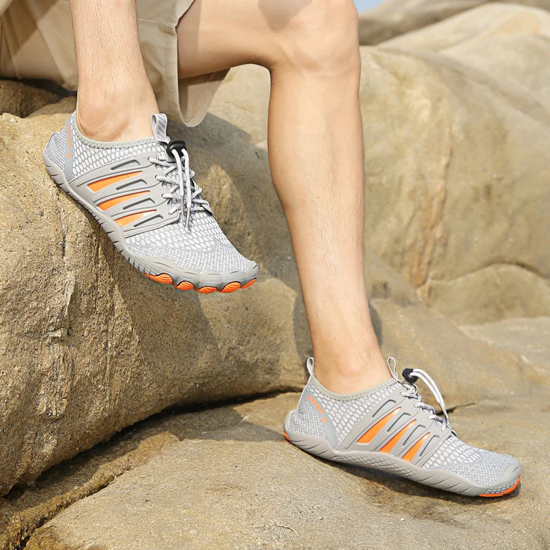 
China Aqua Shoes Manufacturers Man Fishing Waterproof Men Swimming Water Shoes Orange River Shoes 