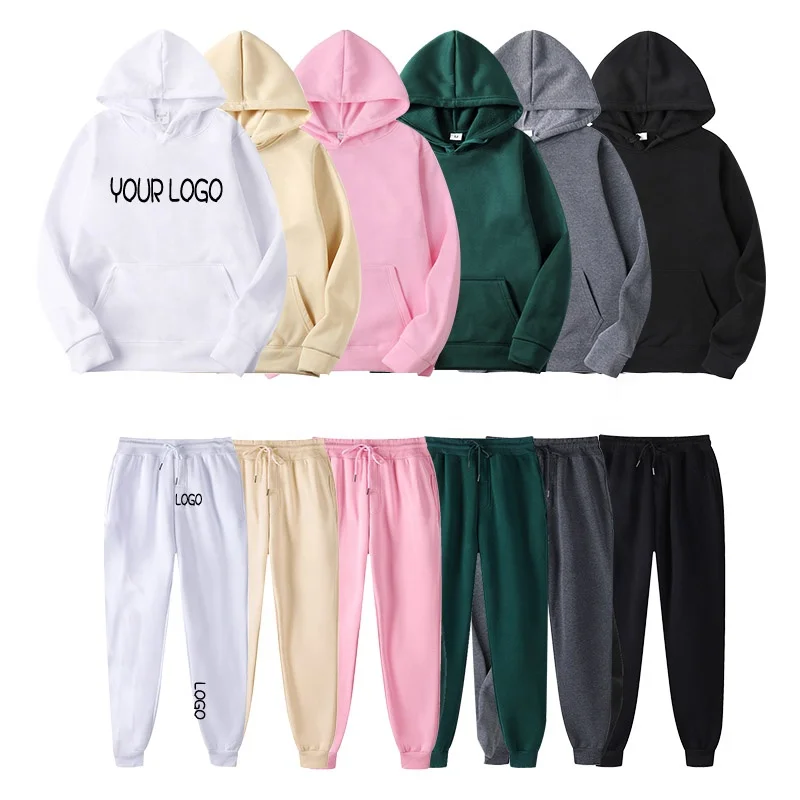 

sweatpants and hoodie set clothing manufacturers blank winter hoodies custom logo embroider plain men hoodies unisex