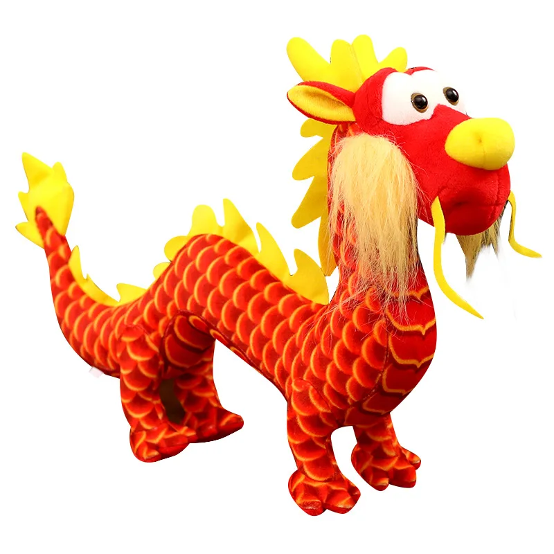 

Chinese Red Dragon Promotional Custom Stuffed Animals Soft Dragon Plush Toy