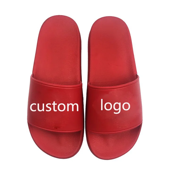 

New PVC Custom Slides Slippers For Men Lightweight NonSlip Men Sandals Slippers Quick Drying Beach Pool Slide Slippers, As picture color