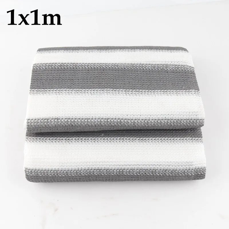 

1x1m (3.3ftx3.3ft) 80% Shading Grey White Stripe HDPE Outdoor Sunshade Net Garden Plants Enclosure Net Balcony Privacy Net