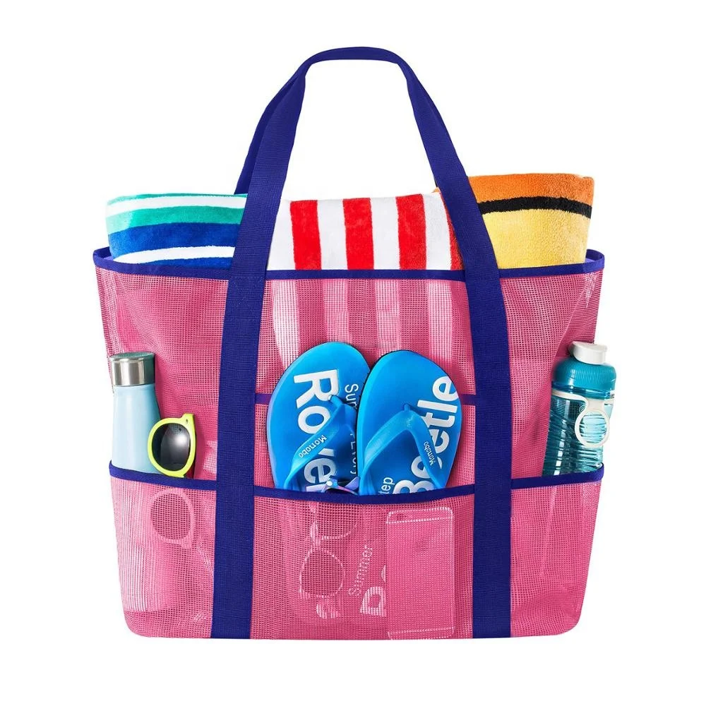 

Mesh Beach Bag Lightweight Market Grocery Picnic Toy Tote Summer Shoulder Bag Large Capacity Bathroom Organizer