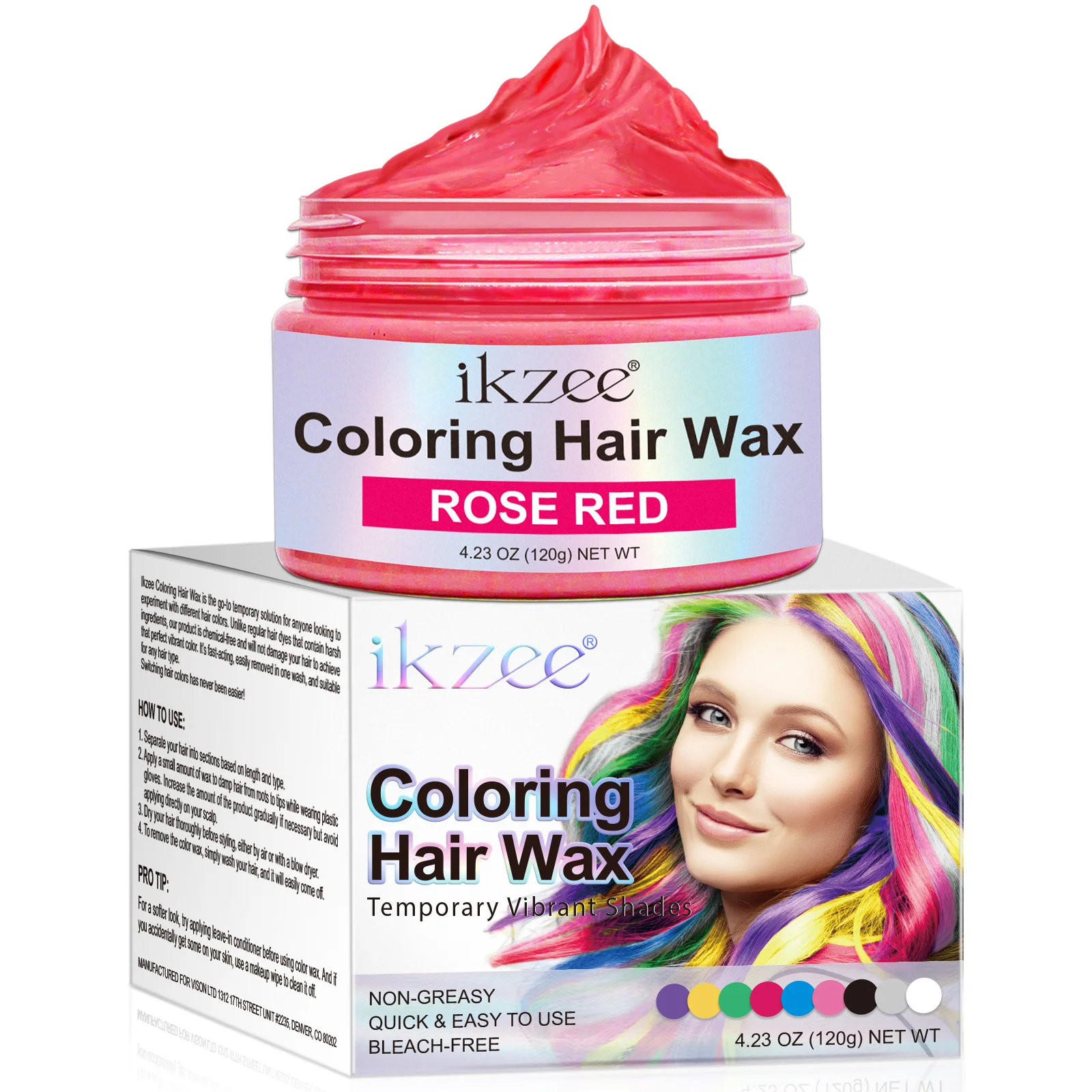 

IKZEE wholesale custom organic red purple non greasy private label colored hair mudtemporary hair wax female for men