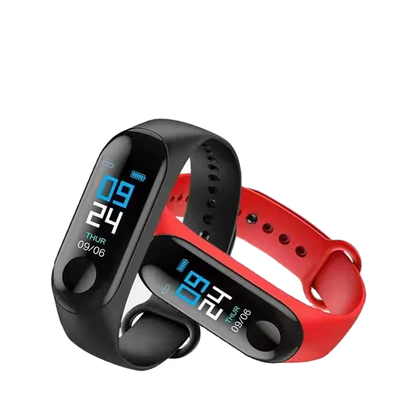 

New Electronic Product Android M3 Smart Watch Factory 2020 Popular Mens Women Sports Bracelets Wrist Watch Fitness Smart Band, Red/black/blue/purple