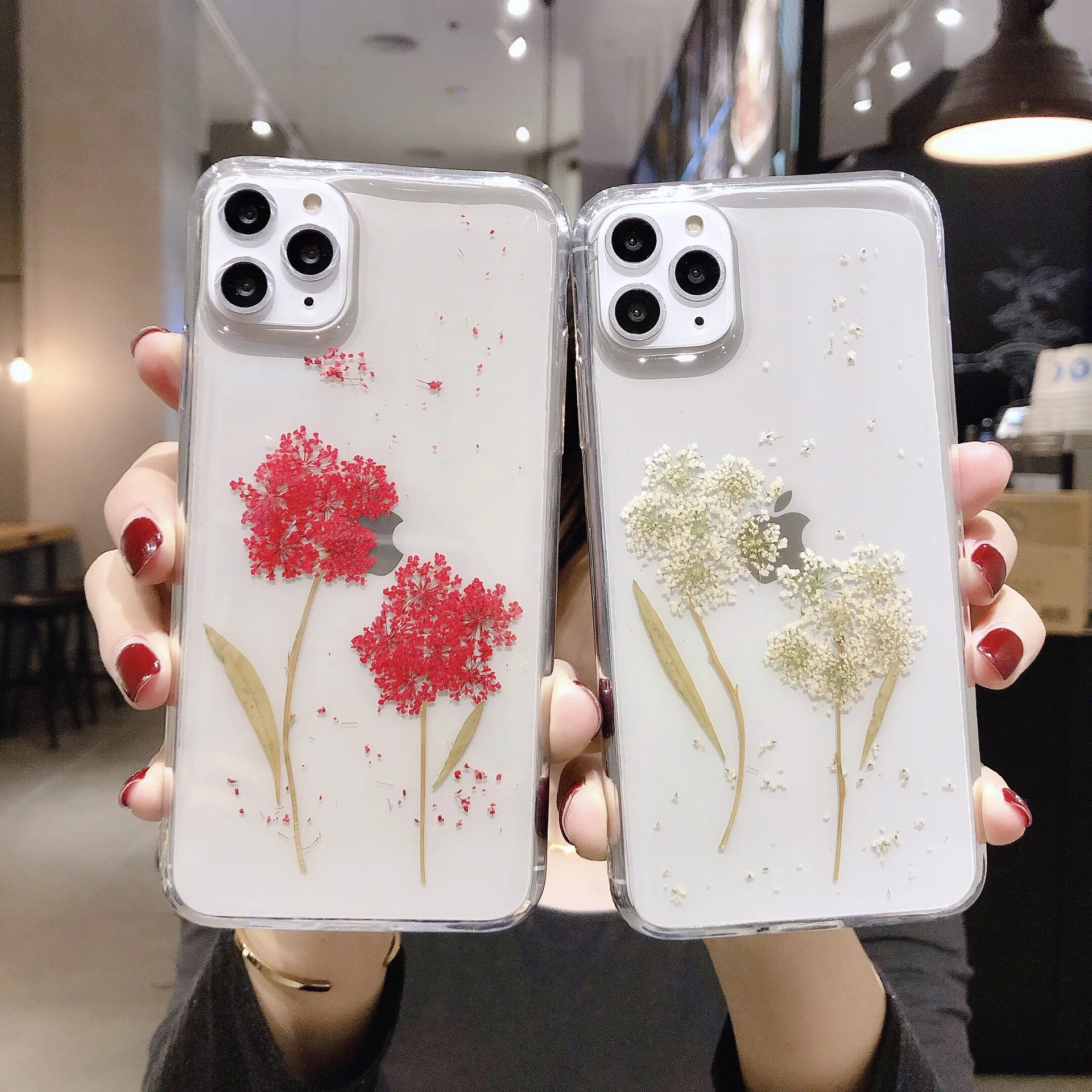 

Real dry flower fashion phone cases cell phone cases bulk sparkle phone case