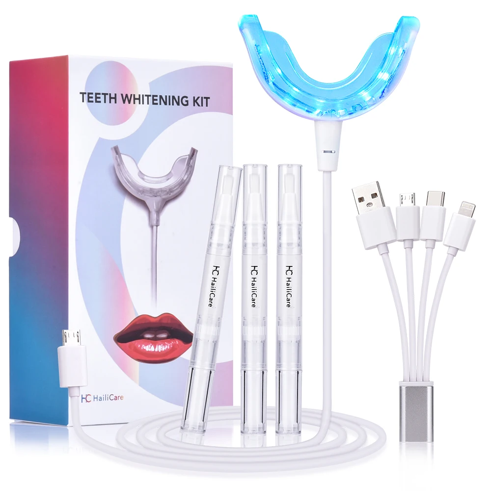 

Dropshipping Private Logo Teeth Whitening Equipment Kit With Led Light And Gels