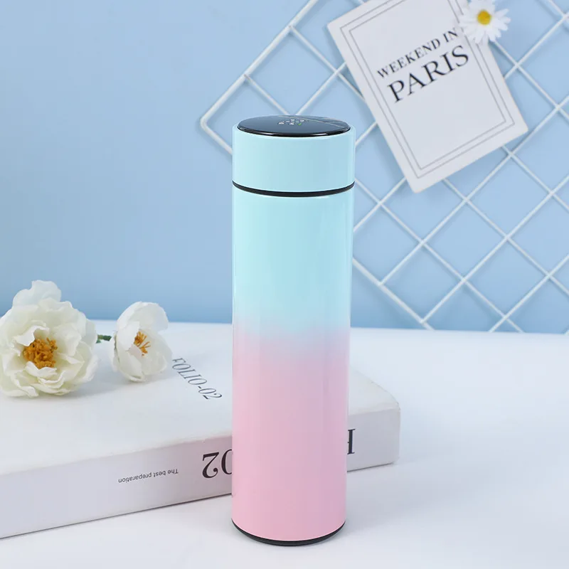 

500ml Creative Thermos Cup Man And Women 304 Stainless Steel Led Temperature Vacuum Flasks Water Bottle