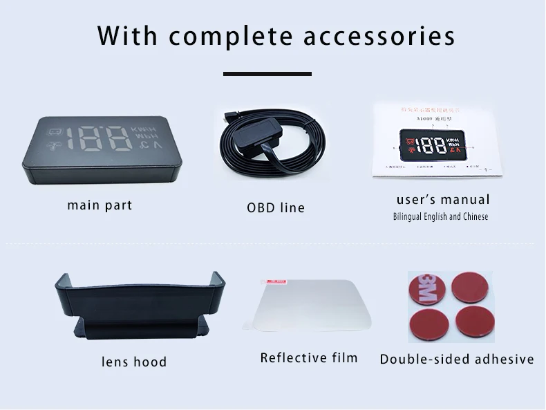 Classic HUD A100 Universal OBD Car  Head Up Display Windshield Digital Automotive Instrument speed  water temperature