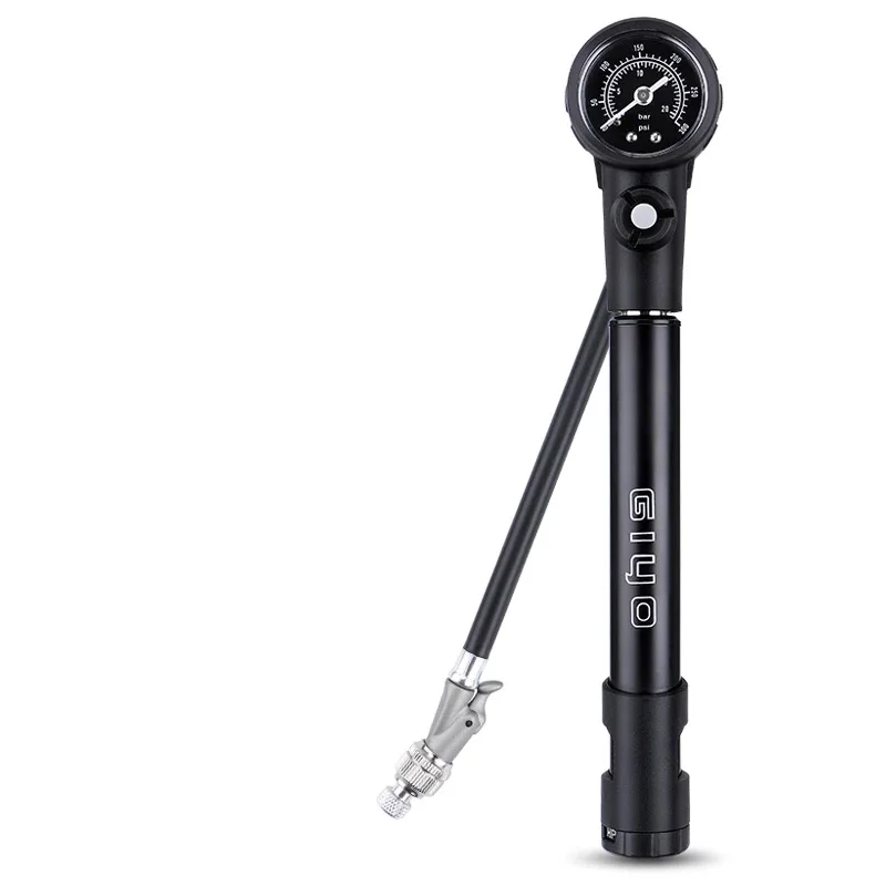 

High Pressure Gauge Tire Shock Fork Hose Road Mtb Cycling Bicycle Pump Bike Shock Pump, Black