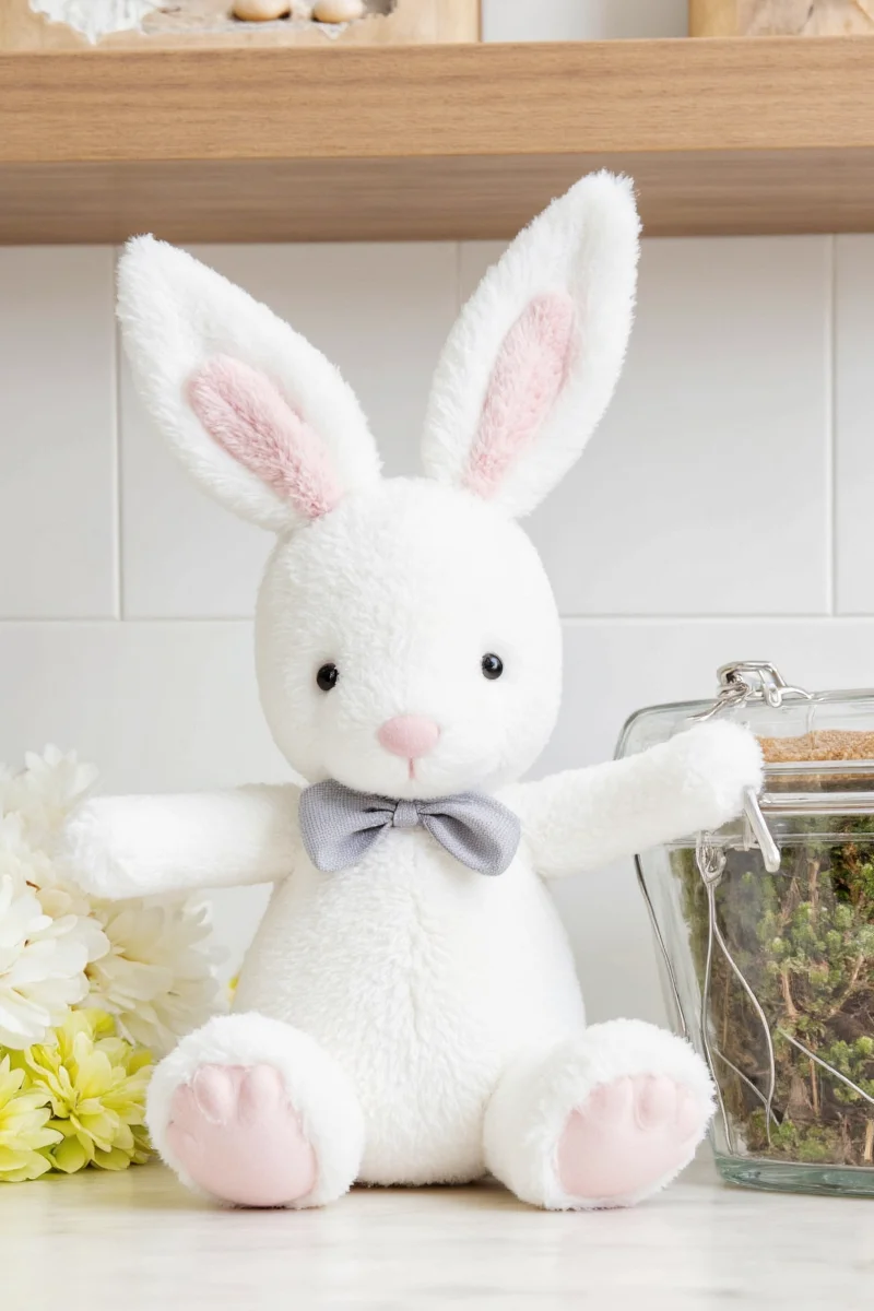 Bunny decor in a cozy living room