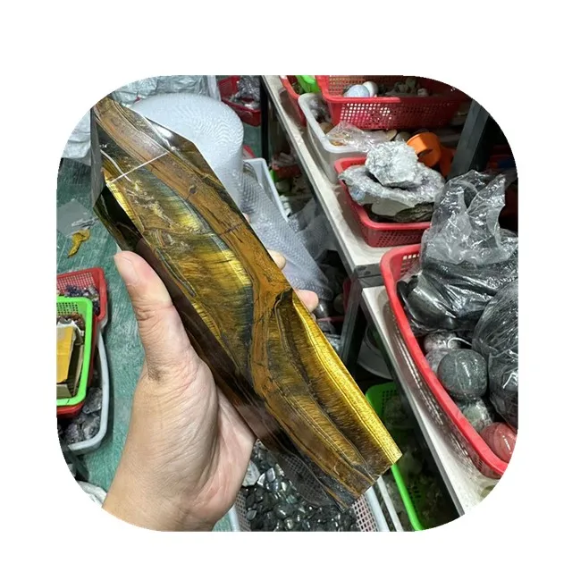 

Wholesale Natural Healing Crystal Big Size Tiger Eye Stone Point Tower For Home Decoration