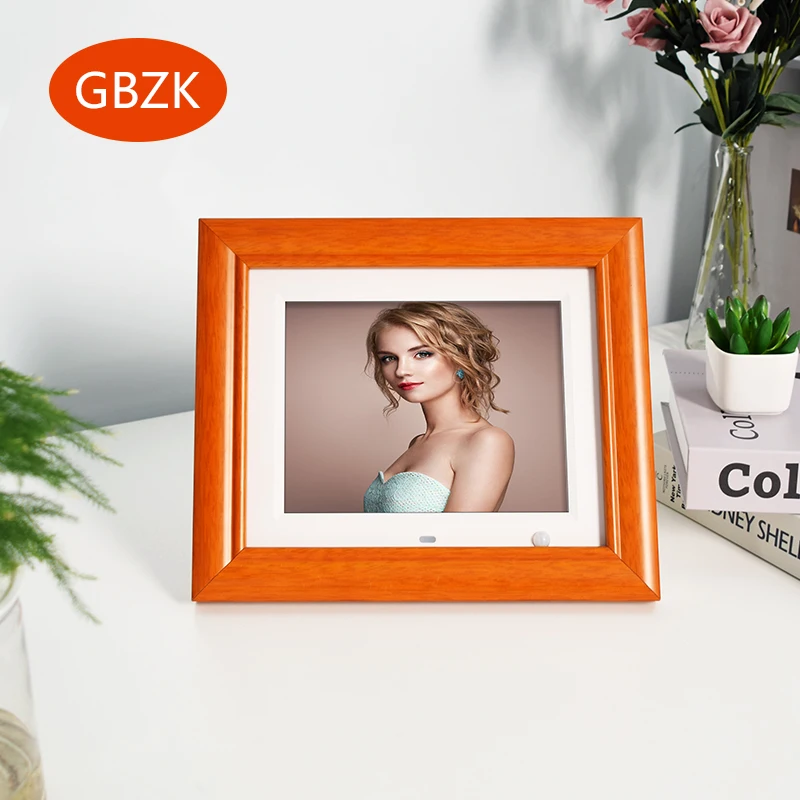 

Digital Calendar Clock Wooden Digital Photo Frame 14 15 Inch  Wall Mounted CE ROHS FCC RCM Separates Combination 1024*768