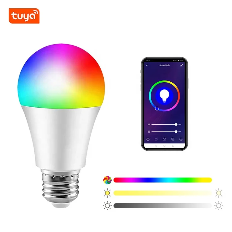8W 800LM Smart wifi  LED Bulb Music Light Bulb E27 RGBCW Color Changing Voice Control Function with Alexa and Google Assistance