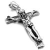 Religious christian jewelry women/men style silver high quality fashion wholesale stainless steel jesus christ cross pendant