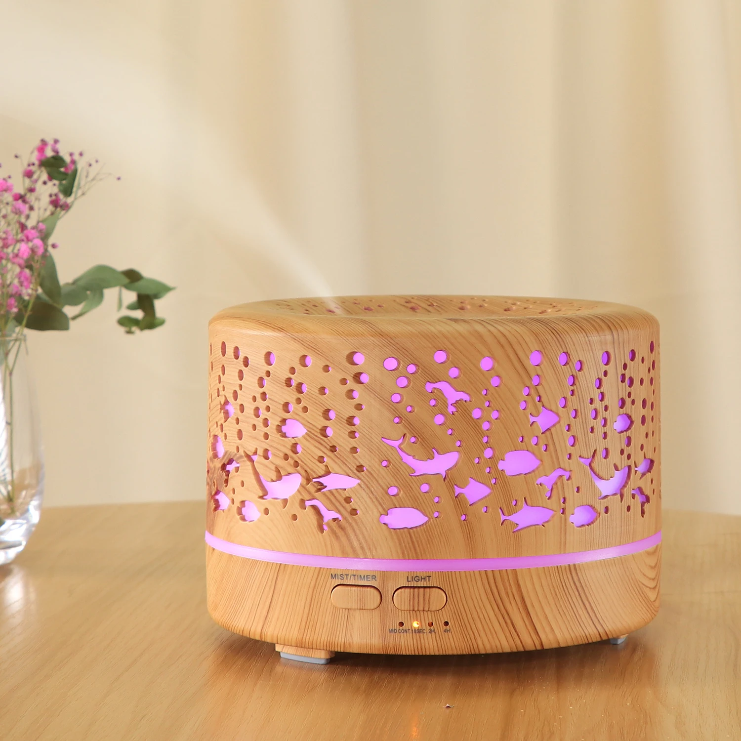 2020 New 500ml Wood Grain Aroma Diffuser For Festival Gift 7 Color