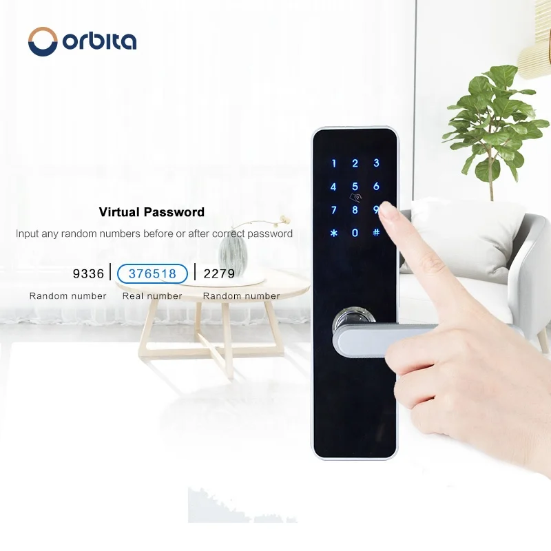 

Orbita small size gateway remote password no deadbolt network digital door lock with handle
