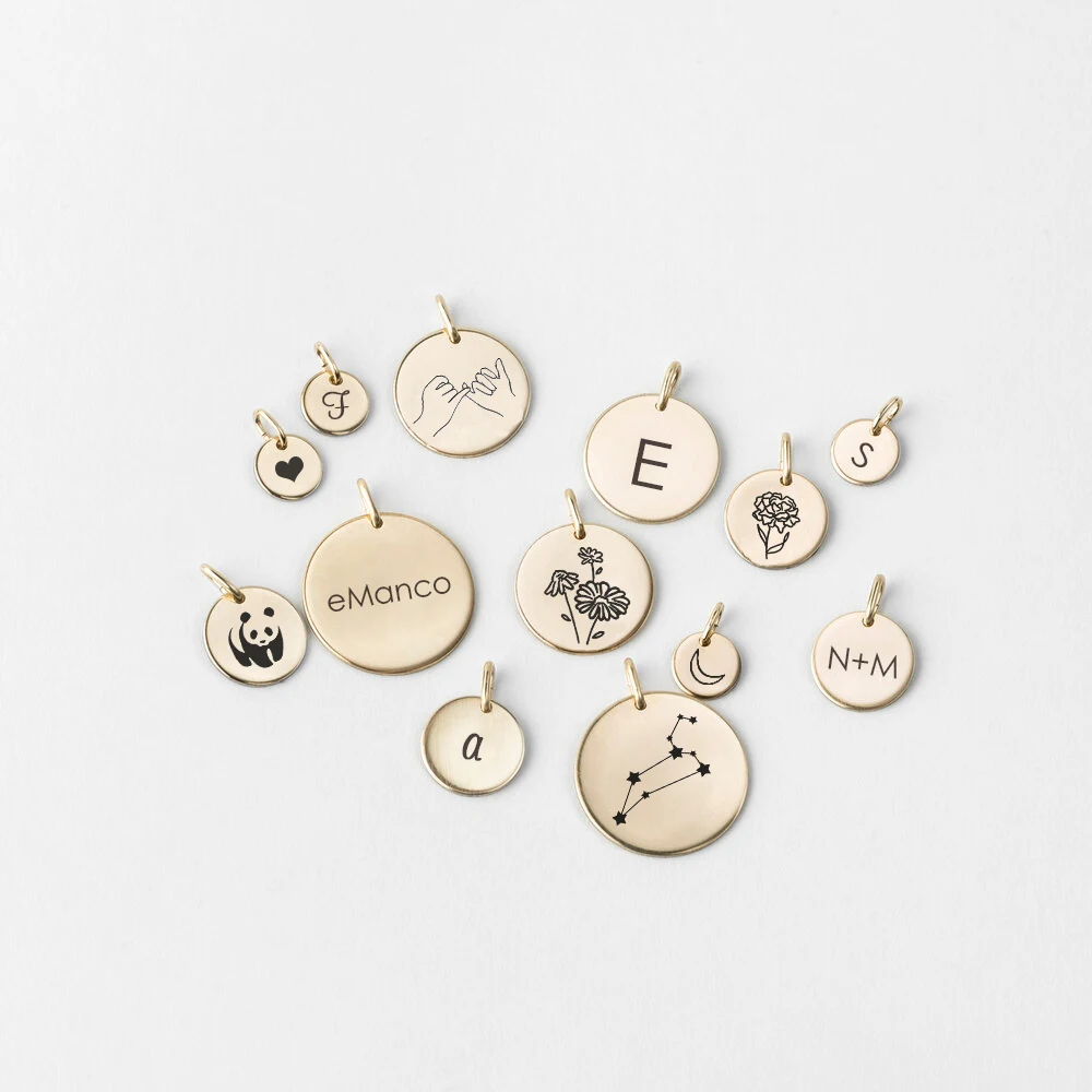 

JUJIE Custom Logo Tags Stainless Steel Designer Charms For Necklace Jewelry Making, Silver/gold/rose gold