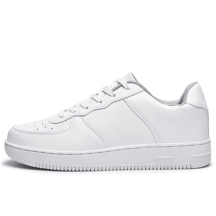 

Latest Classic Style Sport Breathable Leather Made White Flat Sneakers Black Casual Shoes Women And Men, Picture