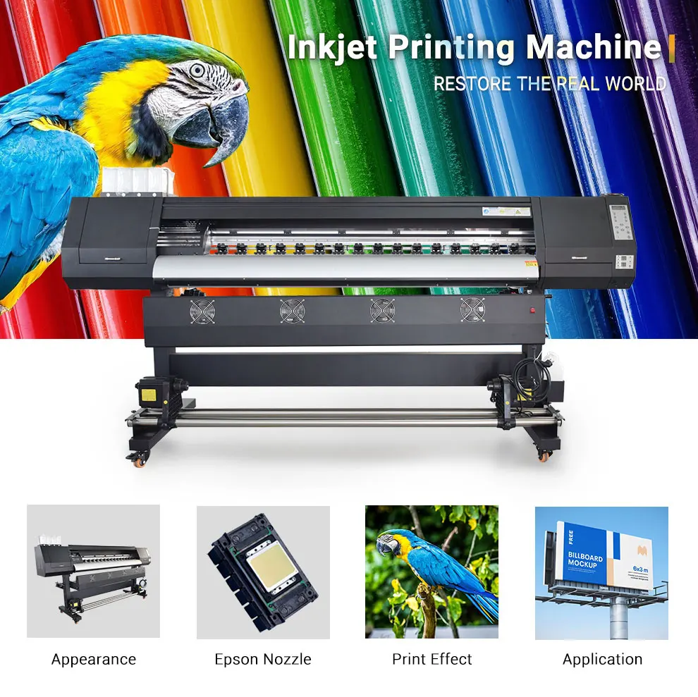 Customized Automatic XP600 Eco Sublimation flex inkjet wide-format  piezoelectric rexine printer for advertising