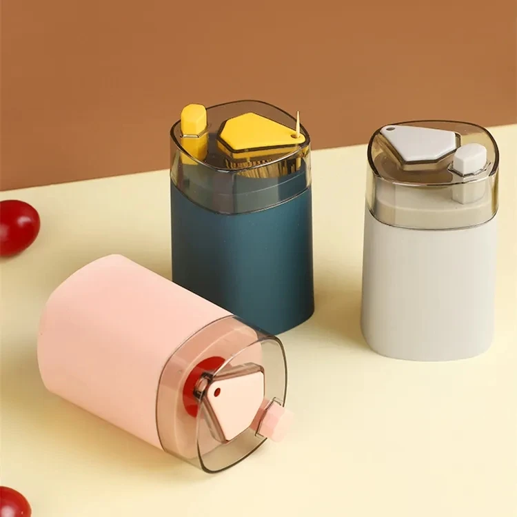 Custom Logo Household Hand Press Type Toothpick Tank Automatic Push Type Toothpick Box Toothpick Holder