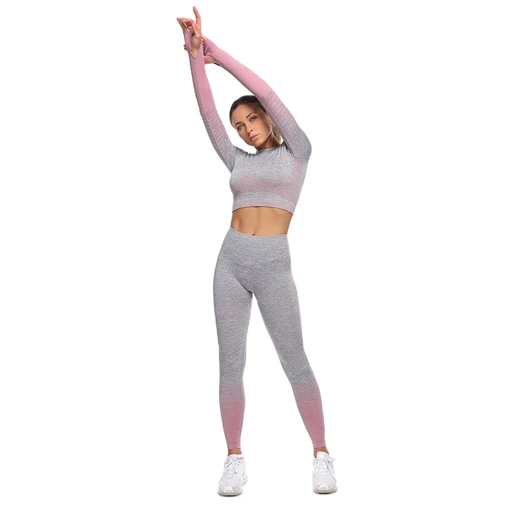 

Sport Set Tops And Pants Female Clothing Tracksuit Outfits Fashion Casual Ribbed Bra Women Two Piece Set, Picture shows