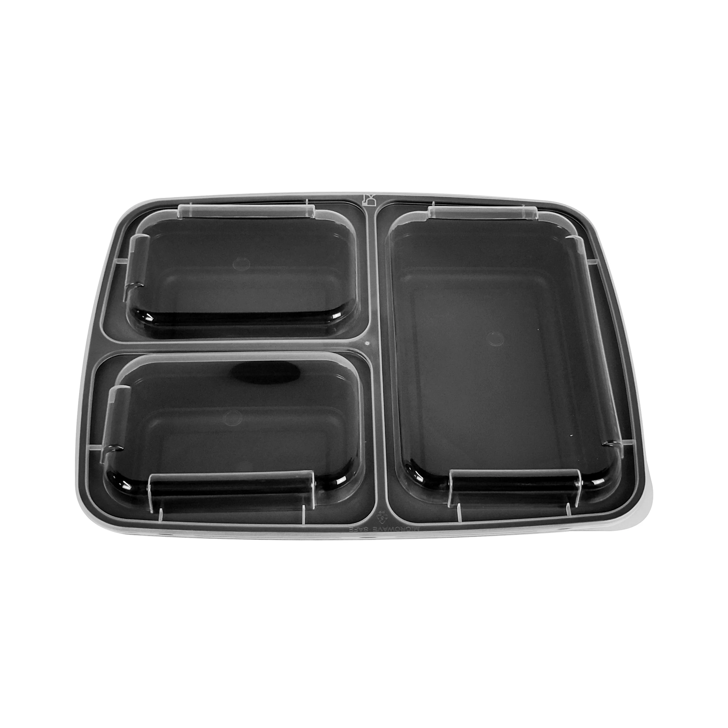 

1000ml 3 compartment takeout food container disposable food packaging container meal prep box tiniff box plastic picnic storage