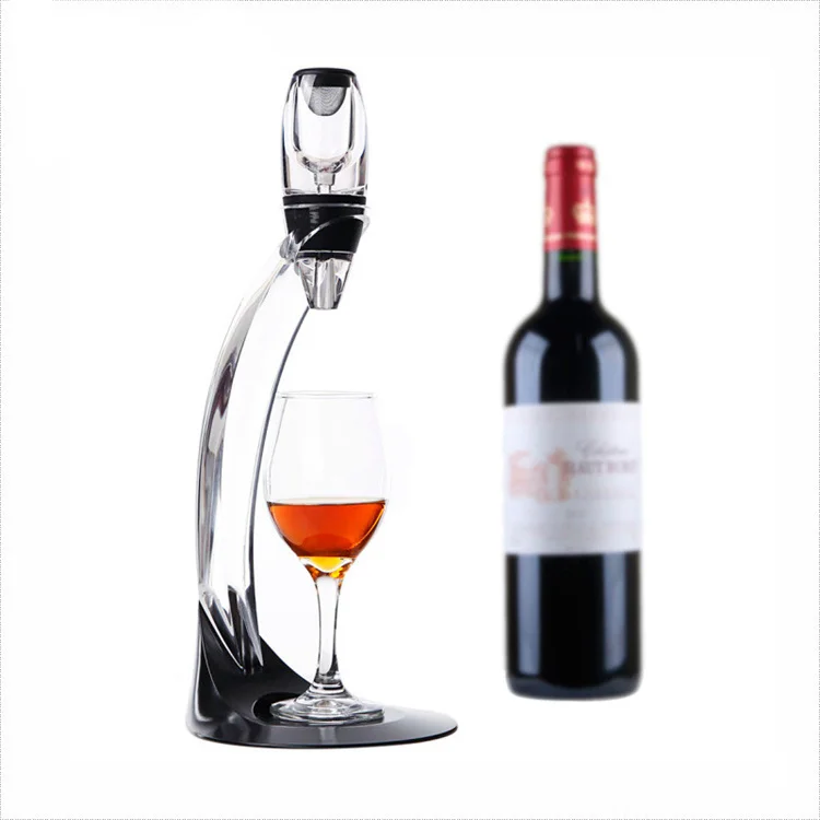 

Manufacturer Deluxe Aerator Set Essential Magic Wine Aerator and Tower with Aeration in Gift Box, Black