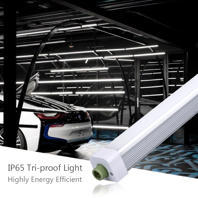 IP65 1200MM 30W T8 Tube Led Fluorescent Waterproof Lamp Fixture, Garage Aluminum 3Ft 4Ft 120Lm/w Led Triproof Vapor Tight Light