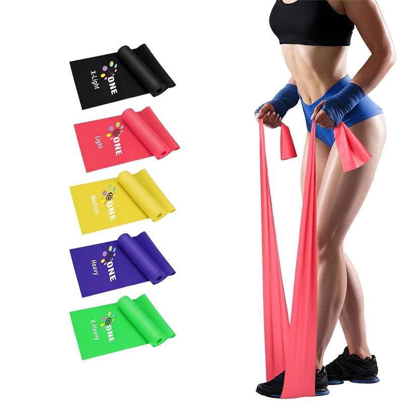 

A One Factory Wholesale Low MOQ 1800*150mm OEM Elastic Bands Fitness Flat Yoga Stretch Resistance Bands Long Latex Theraband, Customized color